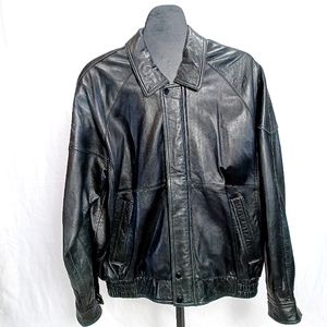 Trimack Men's Large Black Lambskin Leather